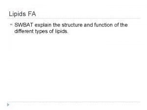 Lipids example
