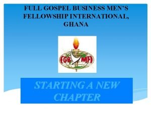 Full gospel businessmen fellowship international - ghana