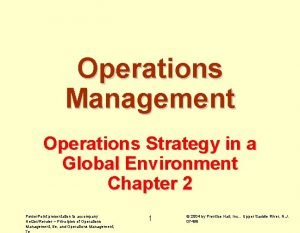 Operations strategy in a global environment
