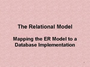 Mapping of er model to relational model