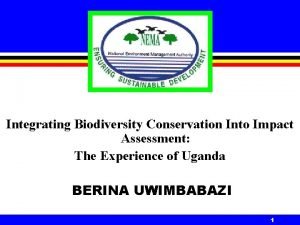 Integrating Biodiversity Conservation Into Impact Assessment The Experience