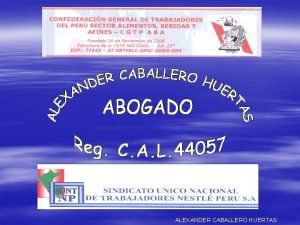 ALEXANDER CABALLERO HUERTAS Nunca andes por el camino