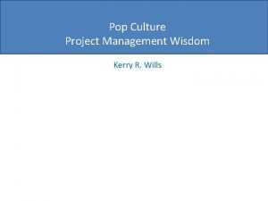 Pop project management