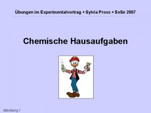 bungen im Experimentalvortrag Sylvia Pross So Se 2007