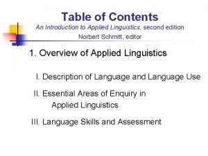 An introduction to applied linguistics