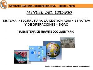 INSTITUTO NACIONAL DE DEFENSA CIVIL INDECI PER MANUAL