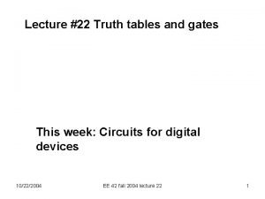 Truth table examples