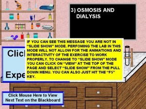 Thistle tube osmosis