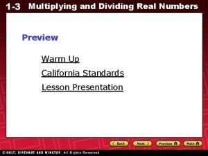 Dividing real numbers