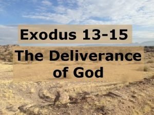 Exodus 13 15 The Deliverance of God Review