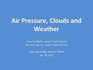 Air Pressure Clouds and Weather Laura Schofield Ipswich