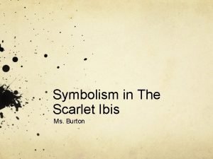 Symbolism in The Scarlet Ibis Ms Burton What