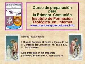 Curso de preparacin para la Primera Comunin Instituto