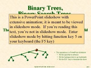 Binary Trees Binary Search Trees This is a