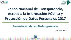 Censo Nacional de Transparencia Acceso a la Informacin