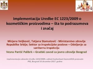 Implementacija Uredbe EC 12232009 o kozmetikim proizvodima ta