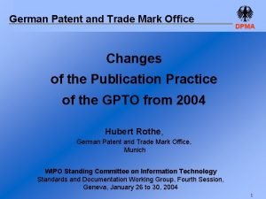 German Patent and Trade Mark Office DPMA Changes