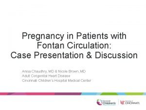 Pregnancy in Patients with Fontan Circulation Case Presentation