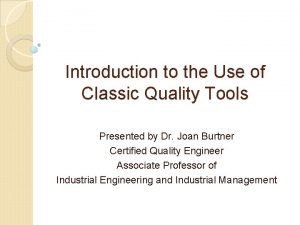 Introduction to quality tools