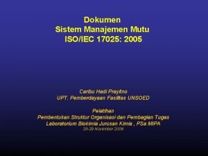Dokumen Sistem Manajemen Mutu ISOIEC 17025 2005 Caribu