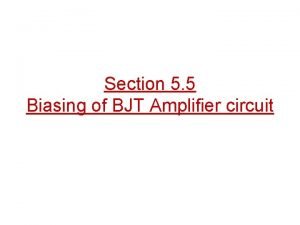 Biasing in bjt amplifier circuits