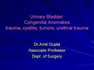 Urinary Bladder Congenital Anomalies trauma cystitis tumors urethral