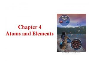 Chapter 4 Atoms and Elements Experiencing Atoms Atoms