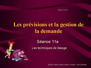 BAA 2 115 97 Les prvisions et la