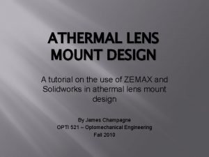 Athermal lens