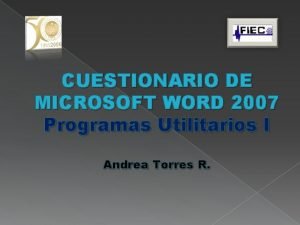 Cuestionario de microsoft word