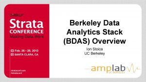 Berkeley data analytics stack