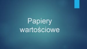 Papier wartościowy kojarzony z państwem