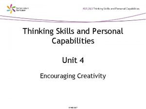 Thinking skills and personal capabilities
