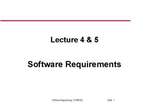 External requirements in software engineering