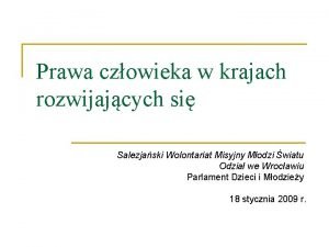 Prawa czowieka w krajach rozwijajcych si Salezjaski Wolontariat