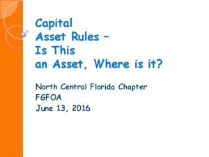 Capital Asset Rules Is This an Asset Where
