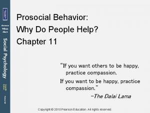 Prosocial Behavior Why Do People Help Chapter 11