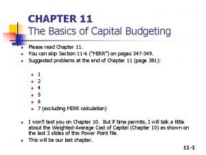 What is the basic npv capital budgeting formula?