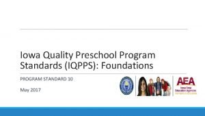 Quality preschool program standards