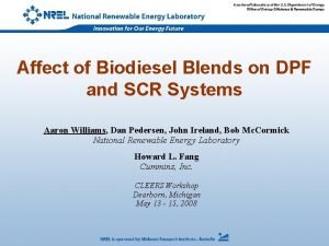 Affect of Biodiesel Blends on DPF and SCR