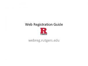 Web reg rutgers