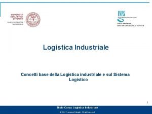 Logistica industriale