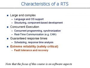 Characteristics of rts