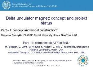 Delta undulator magnet concept and project status Part