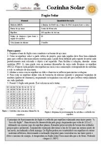 Cozinha Solar Fogo Solar Material Quantidadedescrio Madeira MDF