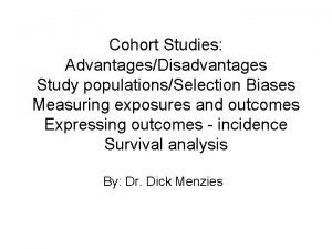 Biases in cohort studies