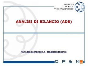 ANALISI DI BILANCIO ADB www adb opendotcom it