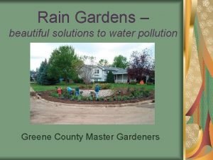 Rain Gardens beautiful solutions to water pollution Greene