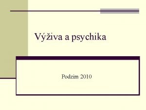 Viva a psychika Podzim 2010 Viva a psychika