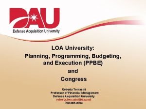 Planning programming budgeting and execution ppbe